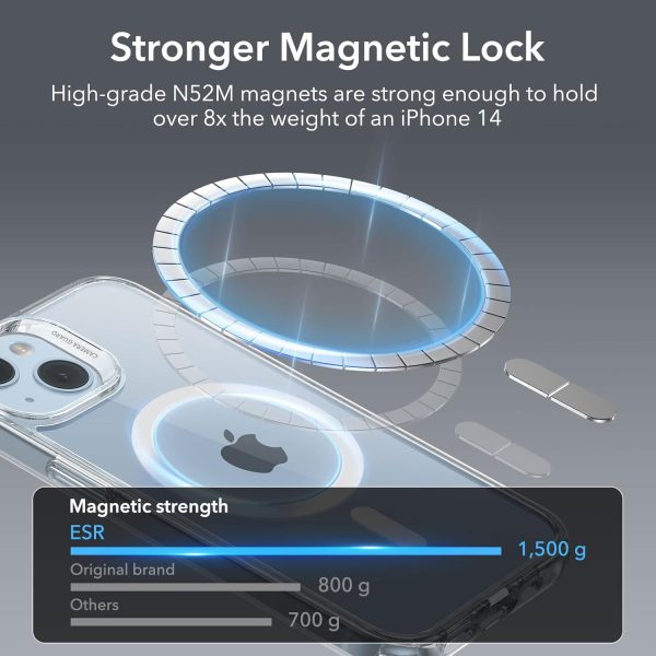 ESR for iPhone 14 Case/iPhone 13 Case, Compatible with MagSafe, Shockproof Military-Grade Protection, Magnetic Phone Case for iPhone 14/13, Classic Hybrid Case (HaloLock), Clear - Image 4