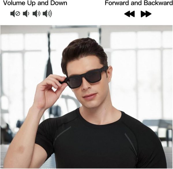 OhO Smart Glasses,Polarized Sunglasses with Bluetooth Speaker,Athletic/Outdoor UV Protection and Voice Control,Unisex (Grey Lens) - Image 8