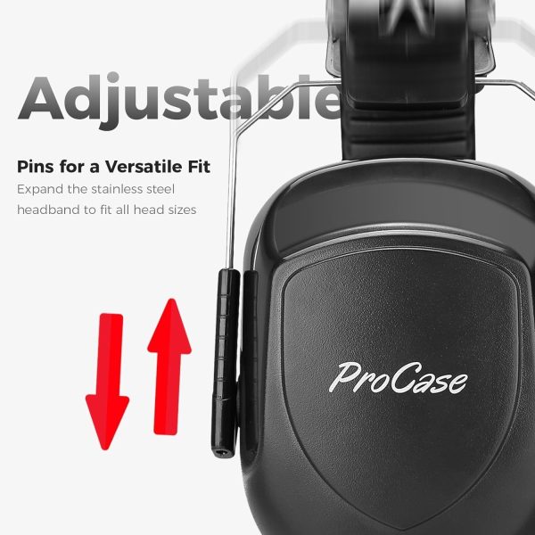 ProCase Noise Reduction Ear Muffs, Sound Proof Ear Protection, NRR 28dB Noise Cancelling Headphones for Adults Kids Autism, Hearing Protection for Shooting Gun Range Mowing -Red - Image 2