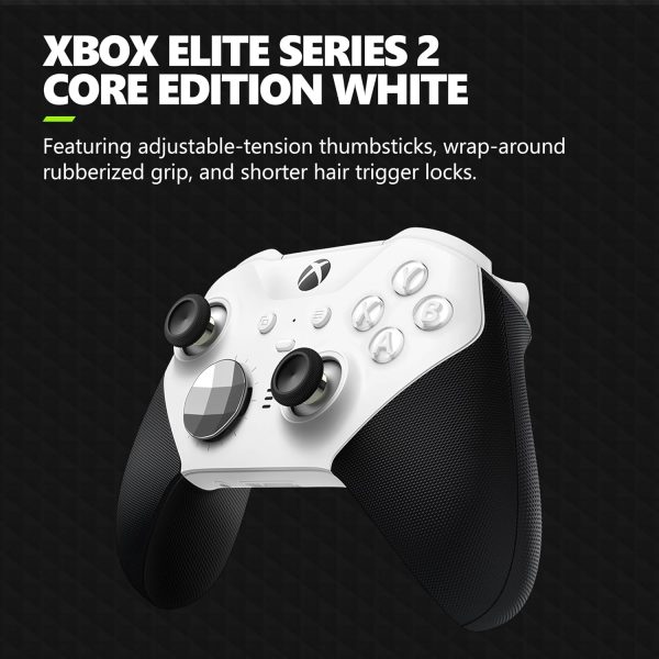 Xbox Elite Series 2 Core Wireless Gaming Controller – White – Xbox Series X|S, Xbox One, Windows PC, Android, and iOS - Image 2