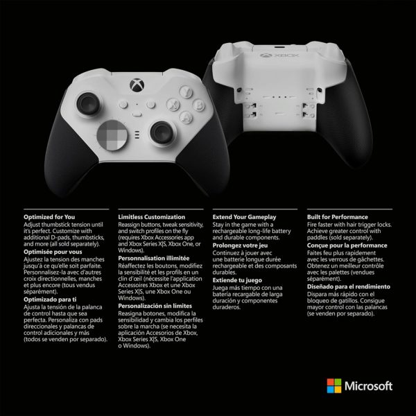 Xbox Elite Series 2 Core Wireless Gaming Controller – White – Xbox Series X|S, Xbox One, Windows PC, Android, and iOS - Image 8