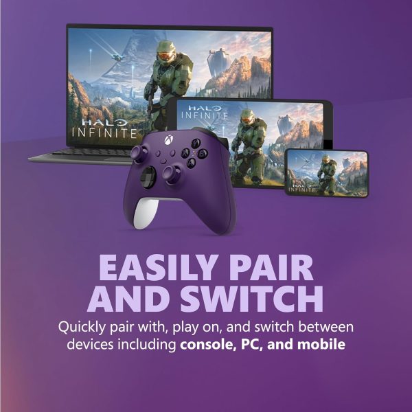 Xbox Wireless Controller Astral Purple - Wireless & Bluetooth Connectivity - New Hybrid D-Pad - New Share Button - Featuring Textured Grip - Easily Pair & Switch Between Devices - Image 5